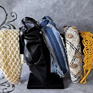 Stylish Women's Headband Bundle - Black, Blue, Yellow, Cream